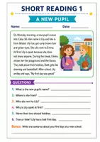 Vorschau - Arbeitsblätter - Lesetexte mit Fragen in Englisch (short reading) mit Lösungen Klasse 5-6 - Seite 1