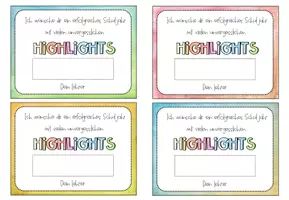Vorschau - Mal- und Bastelvorlagen - Schulstart Geschenk - Highlights / Textmarker - Seite 2