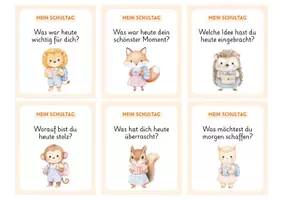 Vorschau - Fördermaterial/Inklusion - Reflexionskarten Grundschule – 24 Fragen zur Selbstreflexion, Lernreflexion, Gefühle & soziales Lernen - Seite 1