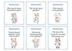 Vorschau - Fördermaterial/Inklusion - Reflexionskarten Grundschule – 24 Fragen zur Selbstreflexion, Lernreflexion, Gefühle & soziales Lernen - Seite 3