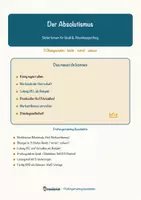 Vorschau - Arbeitsblätter - Der Absolutismus – Prüfungstraining Geschichte (Klasse 8) - Deckblatt