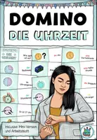 Vorschau - Spiele - DaZ - Domino plus Arbeitsblatt "Die Uhrzeit" DaZ - Deckblatt