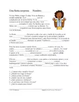 Vorschau - Text - Pretérito / Una fiesta sorpresa Lectura: Arbeitsblatt - Deckblatt