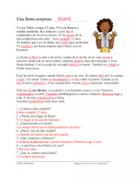 Vorschau - Text - Pretérito / Una fiesta sorpresa Lectura: Arbeitsblatt - Seite 1