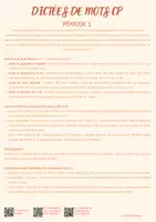 Aperçu - Outils du professeur - DICTEES MOTS / NOMBRES CP - RITUEL PERIODE 1 - Page de couverture