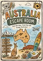 Vorschau - Arbeitsblätter - Australia Escape Room + Lösungen - Deckblatt