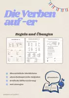 Vorschau - Arbeitsblätter - Verben auf -er | Konjugationen im Präsens | Französisch - Deckblatt