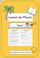 Vorschau - Arbeitsblätter - Lesetext des Monats - August - Deckblatt