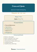 Vorschau - Arbeitsblätter - Prisma und Zylinder – Prüfungstraining Mathematik (Klasse 9) - Deckblatt