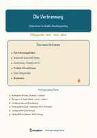 Vorschau - Arbeitsblätter - Die Verbrennung – Prüfungstraining Chemie (Klasse 8) - Deckblatt