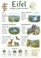 Vorschau - Arbeitsblätter - Lernplakat + AB mit Fragen zum Thema "Eifel" + Lösungsblatt + Infografik - Deckblatt