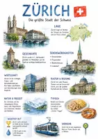 Vorschau - Arbeitsblätter - Lernplakat + Arbeitsblatt "Zürich" + Onlineübung & MP3 + Infografik - Deckblatt