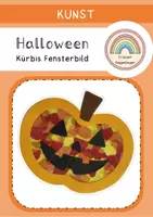 Vorschau - Mal- und Bastelvorlagen - Halloween-Kürbis - Fensterbild mit Transparentpapier - Deckblatt