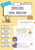 Vorschau - Arbeitsblätter - ZINSESZINS Exponentielles Wachstum - Deckblatt
