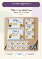 Vorschau - Mal- und Bastelvorlagen - Materialpaket Willkommensgruß - Schulstart - 6 verschiedene Tiere - Seite 1