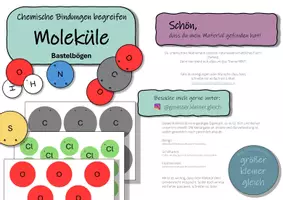 Vorschau - Mal- und Bastelvorlagen - Moleküle und chemische Bindungen - Molekülbaukasten / Papiermodell / Bastelbögen - Seite 2