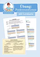 Vorschau - Arbeitsblätter - Übung & Arbeitsblatt mit Lernkarte: Punktmutationen (Genetik Mutationen) - Deckblatt