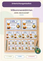 Vorschau - Mal- und Bastelvorlagen - Willkommensgruß - Schulstart - Fuchs - Deckblatt