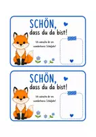 Vorschau - Mal- und Bastelvorlagen - Willkommensgruß - Schulstart - Fuchs - Seite 2