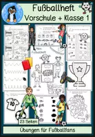 Vorschau - Arbeitsblätter - Vorschule Rätselheft Klasse 1, Fußball, Nachspuren, Feinmotorik - Deckblatt