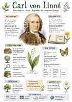 Vorschau - Arbeitsblätter - Lernposter + Arbeitsblätter zum Thema "Carl von Linné" + Lösung & MP3 + Mindmap + Infografik - Deckblatt