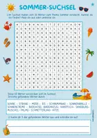 Vorschau - Arbeitsblätter - Suchsel Sommer Deutsch & DaZ/DaF | 4-fach differenziert mit Lösungen | Wortsalat Klasse 3–6 I Sommerferien / Back to School I Wortschatz, Lesen & Rechtschreibung fördern - Seite 1