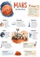 Vorschau - Arbeitsblätter - Lernposter + AB mit Fragen zum Thema "Mars" + Lösungsblatt + Infografik - Deckblatt