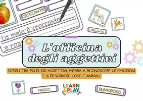 anteprima - Esercizi - L'officina degli aggettivi, descrizione ed emozioni - Pagina di copertina