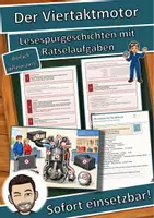 Vorschau - Arbeitsblätter - Der Viertaktmotor – Lesespurgeschichte mit Rätselaufgaben (Klasse 9) - Deckblatt