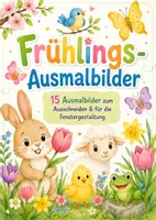 Vorschau - selbst erstellte Cliparts/Grafiken - Frühlings-Ausmalbilder 🌷 | 15 Vorlagen zum Ausmalen - Deckblatt