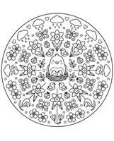 Vorschau - Arbeitsblätter - Frühling, Kunst, Malen, Mandala, Ostern - Seite 1