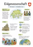 Vorschau - Arbeitsblätter - Lernposter + Arbeitsblätter zum Thema "Eidgenossenschaft" + Lösung & MP3 + Mindmap + Infografik - Deckblatt