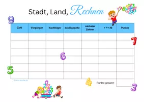 Vorschau - Arbeitsblätter - Stadt Land Fluss Mathe Edition + Blanko Version - Seite 2
