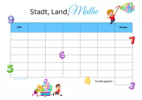 Vorschau - Arbeitsblätter - Stadt Land Fluss Mathe Edition + Blanko Version - Seite 3