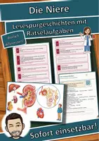 Vorschau - Mal- und Bastelvorlagen - Die Niere – Lesespurgeschichte mit Rätselaufgaben (Klasse 8) - Deckblatt
