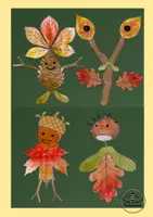 Vorschau - Mal- und Bastelvorlagen - Herbstwesen basteln - Kunst Grundschule Klasse 1 Herbst, Klasse 2, Klasse 3 - Seite 1