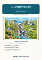 Vorschau - Mal- und Bastelvorlagen - Das Wasserkraftwerk – Lesespurgeschichte mit Rätselaufgaben (Klasse 8) - Seite 1