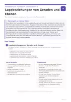 Vorschau - Unterrichtsreihen - Lagebeziehungen von Geraden und Ebenen | Analytische Geometrie | Unterrichtsreihe Mathematik Sek II - Seite 1