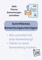 Vorschau - Unterrichtsreihen - Bewerbungsschreiben - Fehlersuche - Deckblatt