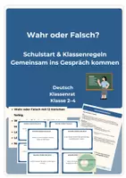 Vorschau - Spiele - Wahr oder Falsch Schulstart Klassenregeln Klassenrat Klasse 2-4 - Deckblatt
