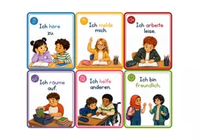 Vorschau - Fördermaterial/Inklusion - DaZ - Klassenregeln - mehrsprachrig - + Bildkarten - Seite 1