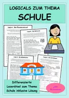 Vorschau - Arbeitsblätter - Logicals zum Thema Schule – Logikrätsel zum Knobeln – Leserätsel - Deckblatt