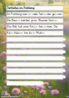 Vorschau - Unterrichtsreihen - Frühling - Abschreibübung "Neue Tierbabys" in Grundschrift - Seite 2