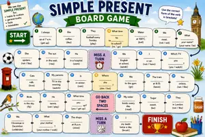 Vorschau - Spiele - Simple Present Board Game - Seite 1