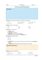 Vorschau - Arbeitsblätter - Terme und Potenzen - Deckblatt