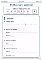 Vorschau - Arbeitsblätter - Mittelwert, Median, Spannweite Basisscreening Klasse 7–8 - Seite 2