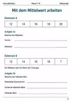 Vorschau - Arbeitsblätter - Mittelwert, Median, Spannweite Basisscreening Klasse 7–8 - Seite 3