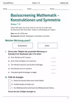 Vorschau - Arbeitsblätter - Konstruktionen und Symmetrie Basisscreening Klasse 7–8 - Deckblatt
