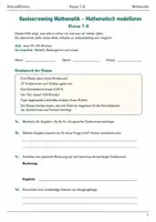 Vorschau - Arbeitsblätter - Mathematisch modellieren Basisscreening Klasse 7–8 - Deckblatt