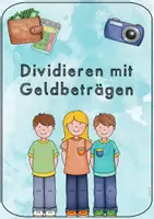 Vorschau - Präsentationen/Tafelbilder - Dividieren mit Geldbeträgen - Deckblatt